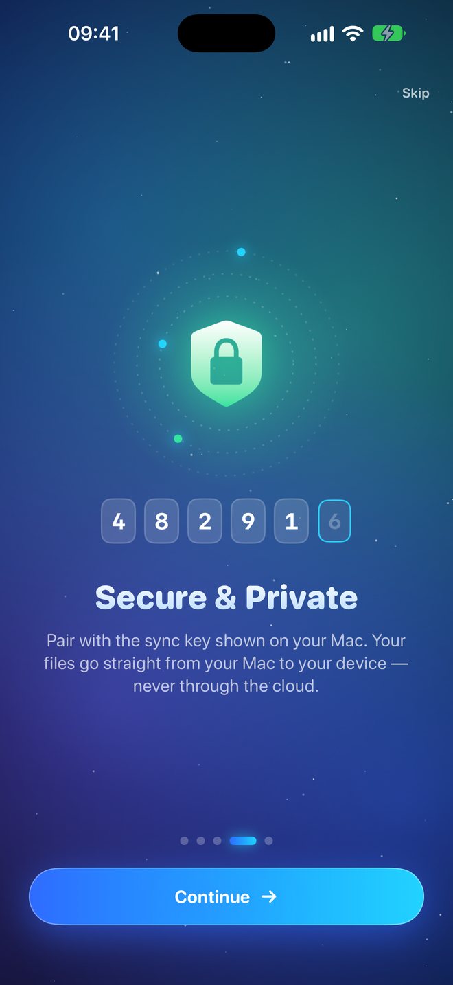 Pairing with the sync key on iPhone