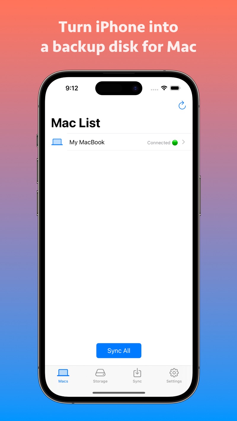 Mac list on iPhone